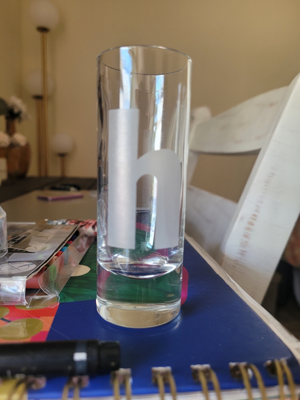 Frosted White Monogram Glass Tumbler - Home Accents